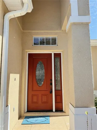 a front view of a house with entryway