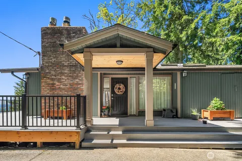 a front view of a house with entryway