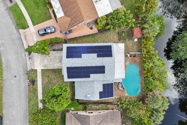 an aerial view of multiple house