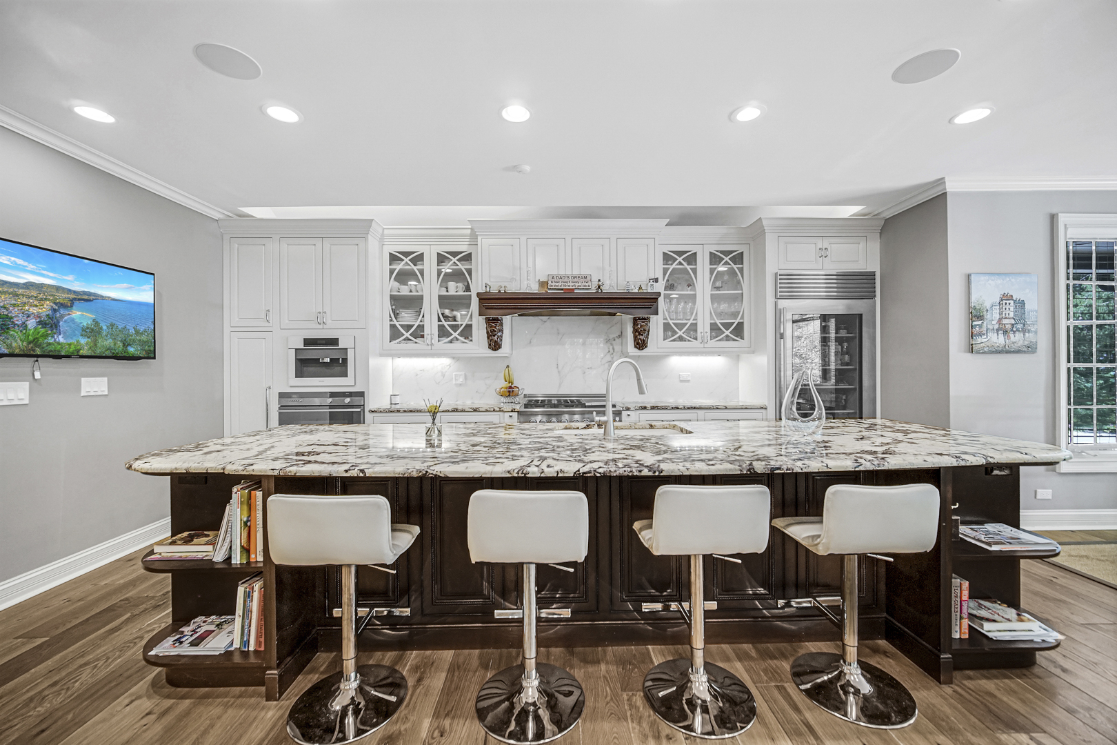 2800 Orange Brace Road Riverwoods, IL 60015 - Photo 12 of 41 a kitchen with granite countertop a table and chairs in it