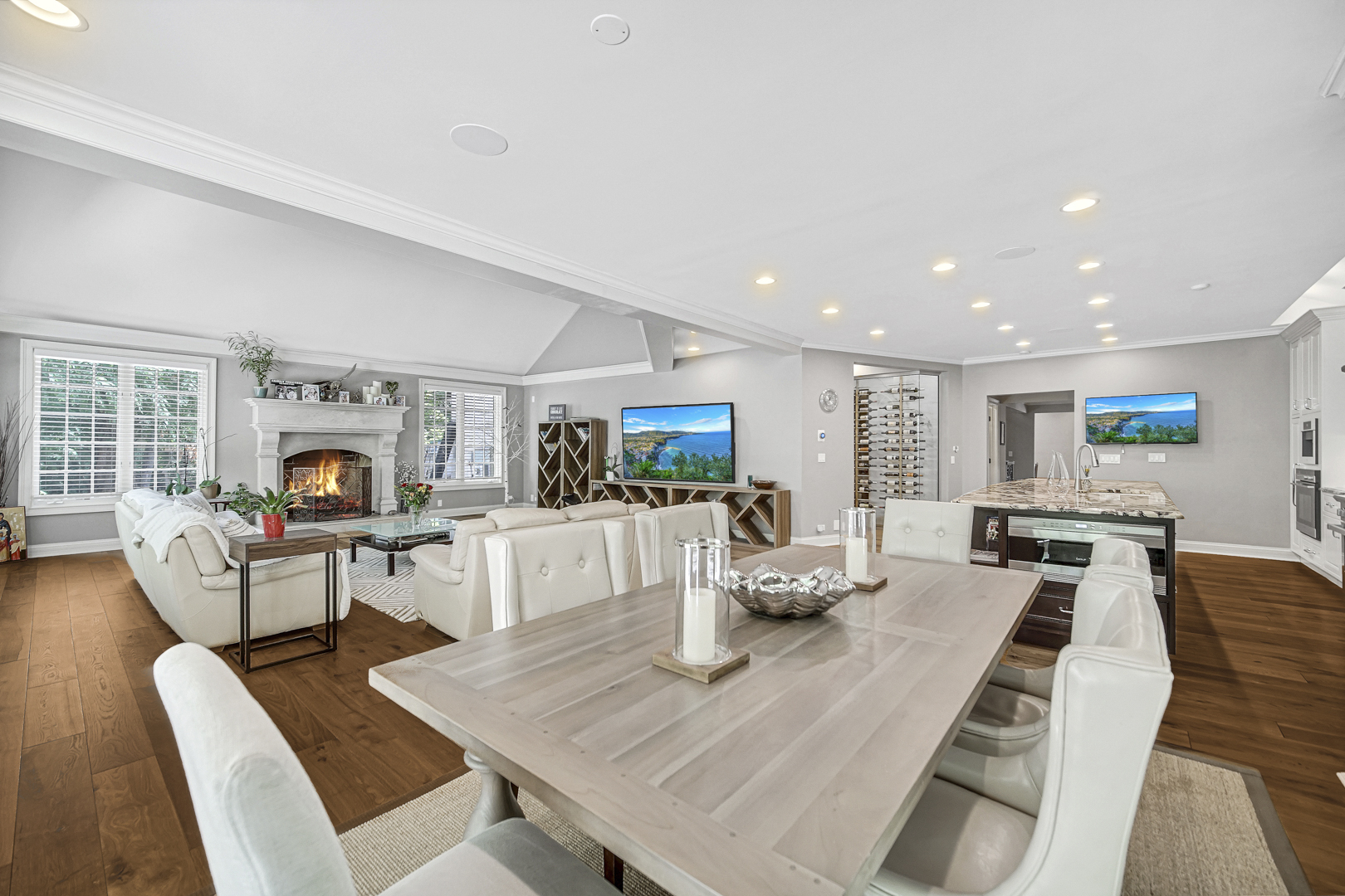 2800 Orange Brace Road Riverwoods, IL 60015 - Photo 29 of 41 a living room with furniture a fireplace and wooden floor