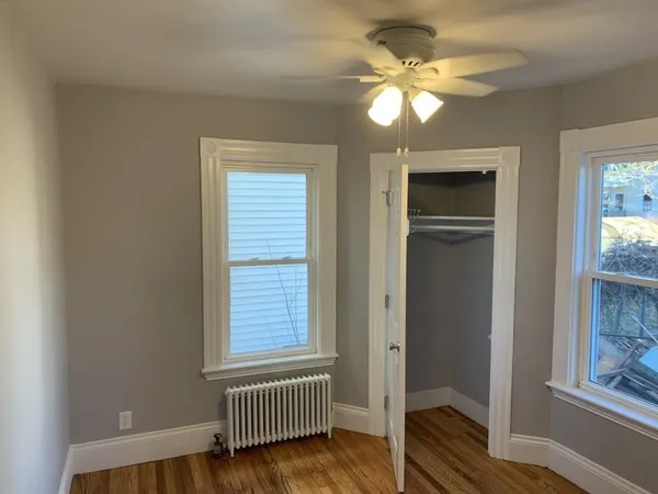 a view of a livingroom with a window