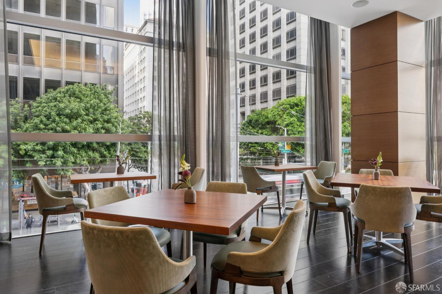 301 Mission Street, Unit 35C San Francisco, CA 94105 - Photo 17 of 28 a view of a dining room with furniture window and outside view