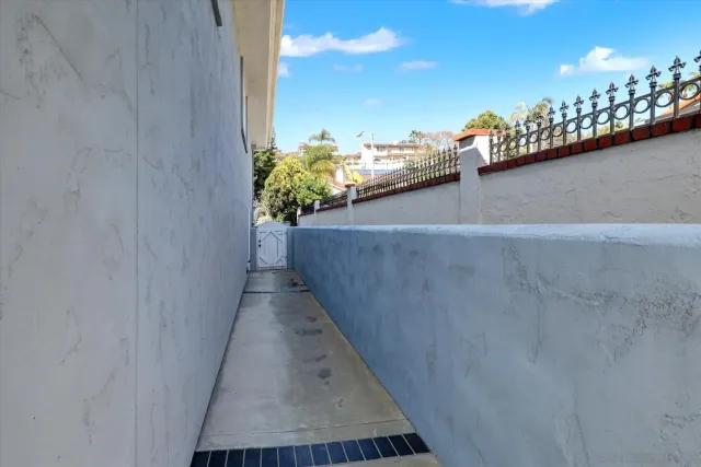 a view of a flower in a yard