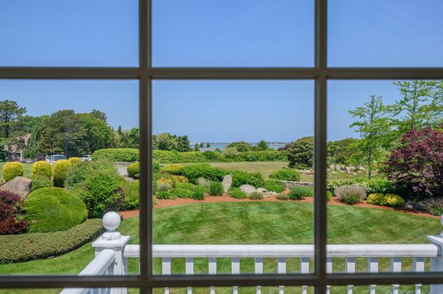 a view of a garden from a window