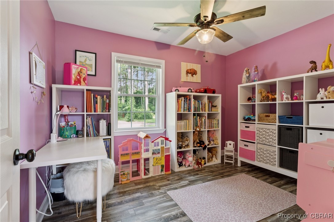 2063 Riley Lane Hayes, VA 23072 - Photo 24 of 35 Recreation room with wood finished floors and a ceiling fan