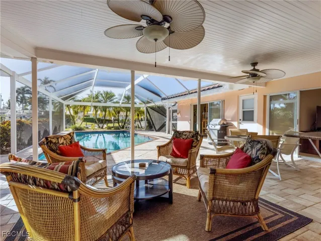 a outdoor space with lots of tables and chairs