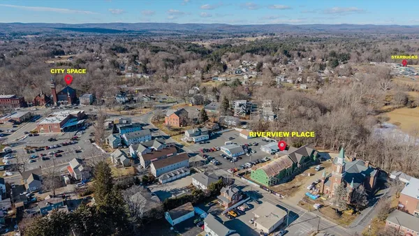 an aerial view of city