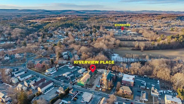 an aerial view of a city
