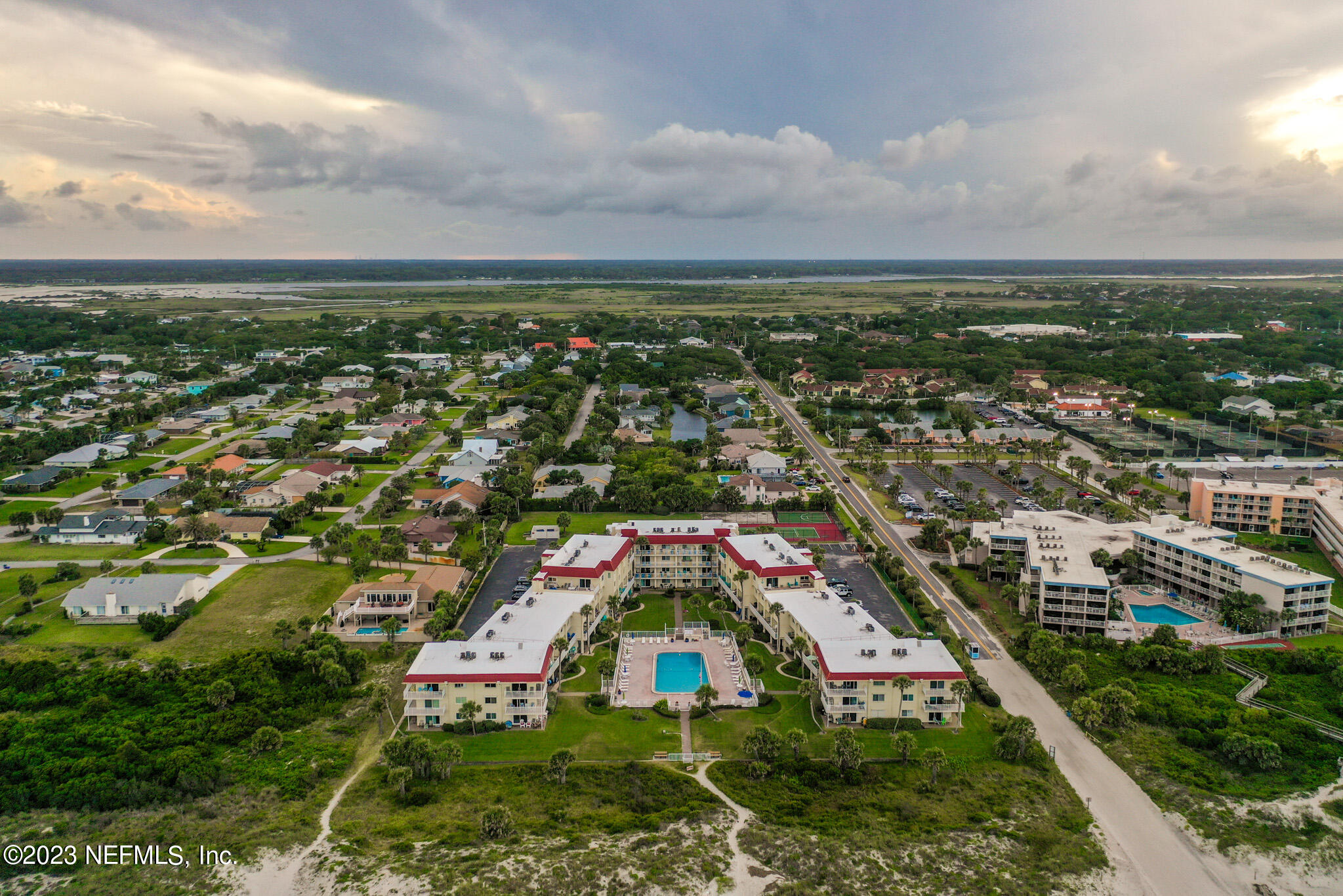 1 Ocean Trace Road, Unit 242 St. Augustine, FL 32080 - Photo 42 of 42 an aerial view of residential houses with outdoor space and trees