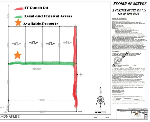 $26,064 | Tbd North Ee Ranch Road, Unit 1/4, McNeal, AZ 85617