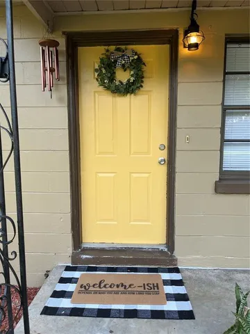 a view of a door of the house
