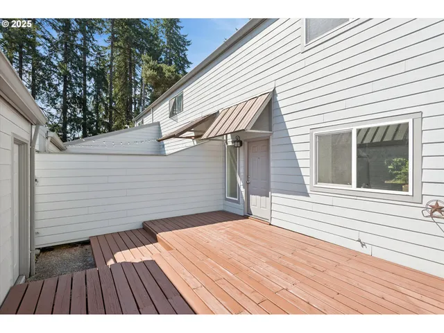 a view of a wooden deck