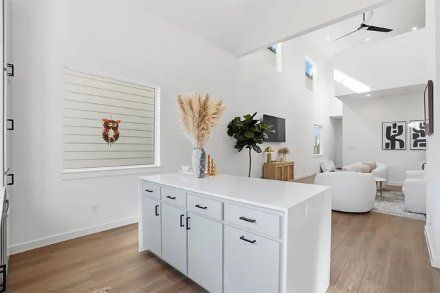 a backyard of a house with lots of green space