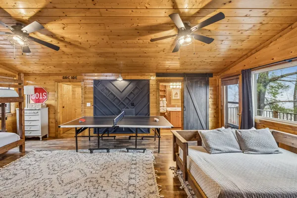a living room with furniture