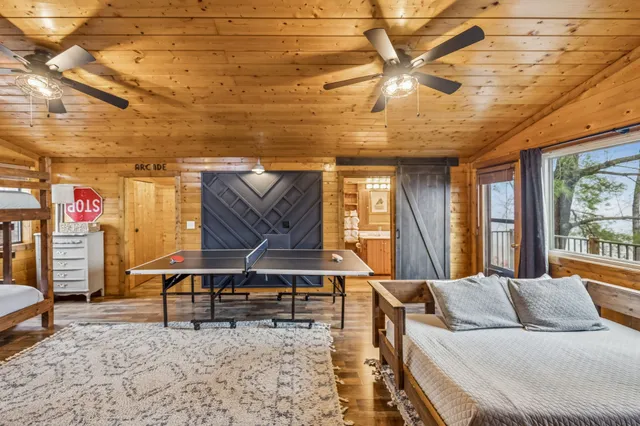 a living room with furniture