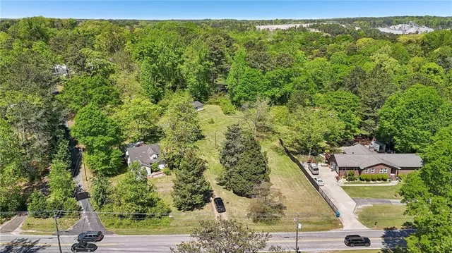 a view of a yard with an outdoor space
