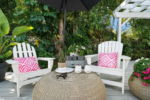 a outdoor space with furniture