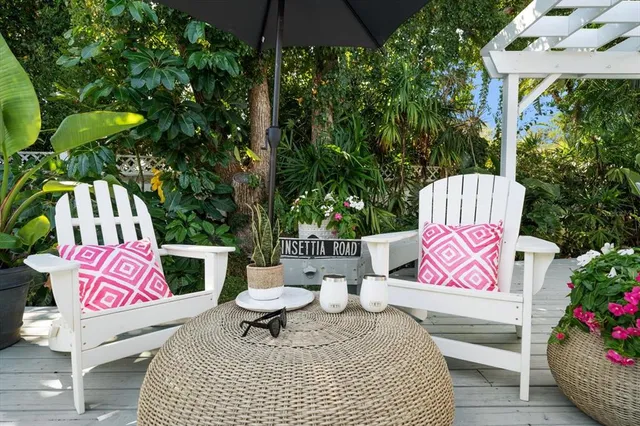 a outdoor space with furniture