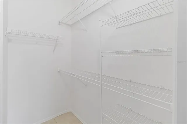 a view of small space with racks on the wall