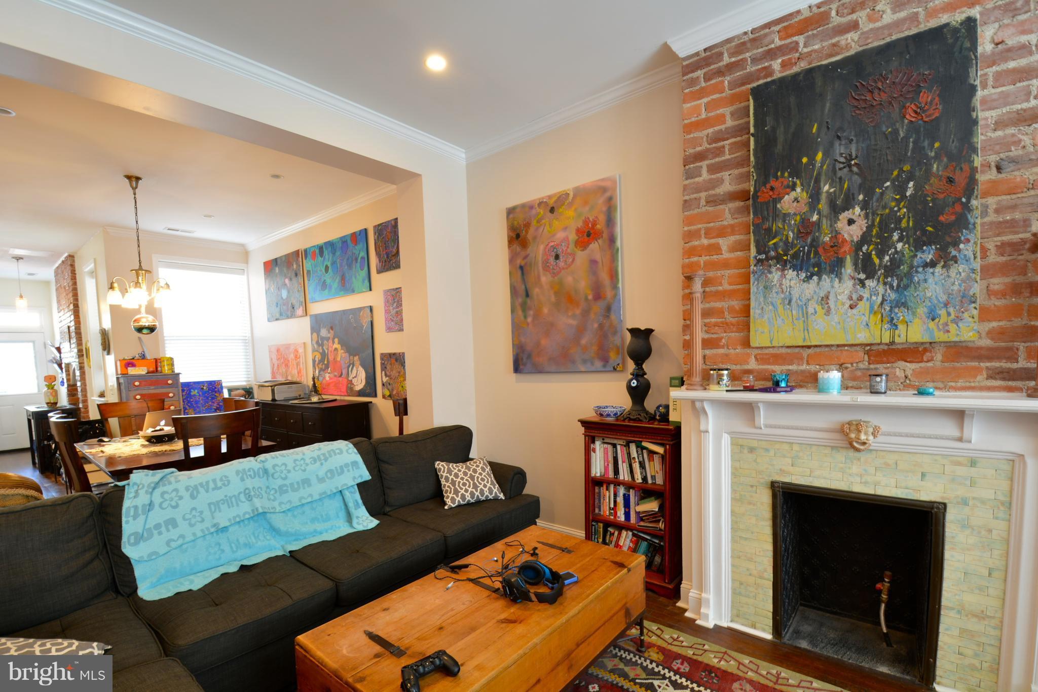 620 9th Street Northeast Washington, DC 20002 - Photo 14 of 24 Family Room fireplace with original details