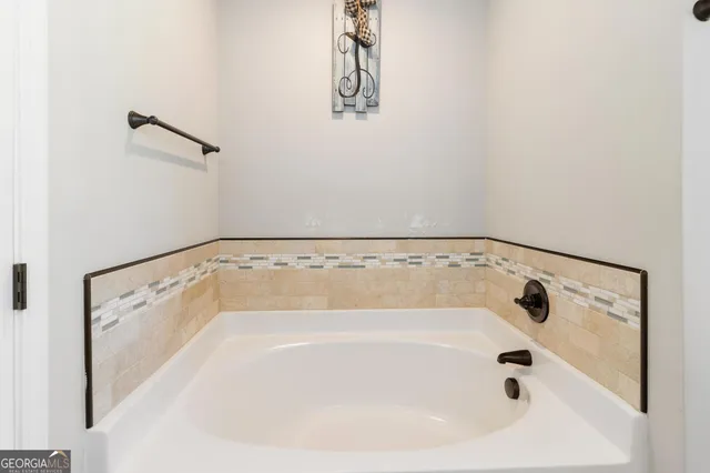 a bathroom with a tub