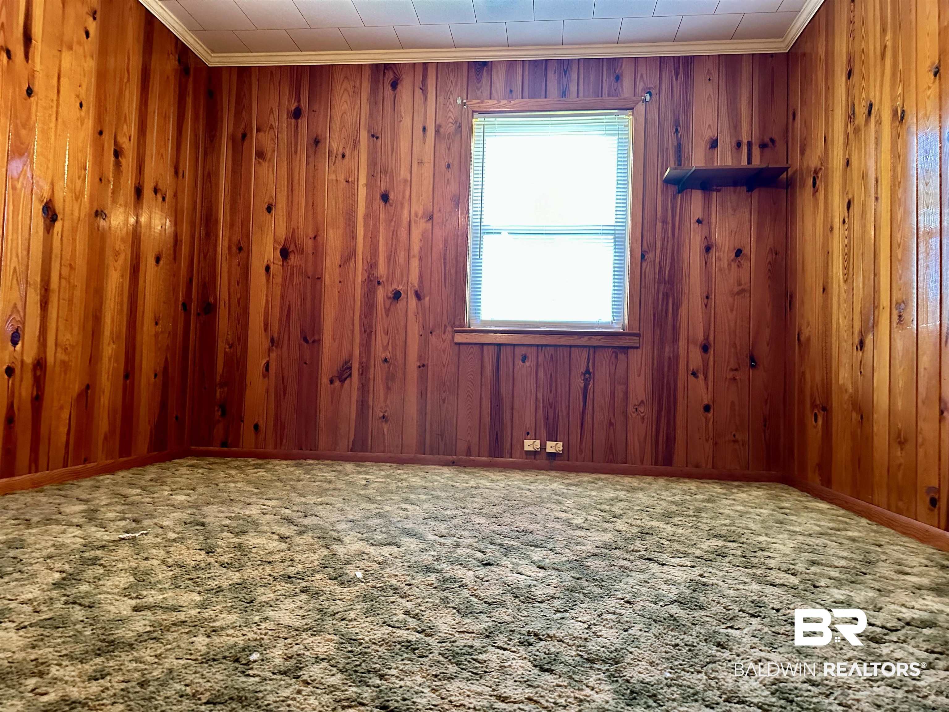 1081 Jay Road Brewton, AL 36426 - Photo 10 of 19 Carpeted spare room featuring wood walls and crown molding
