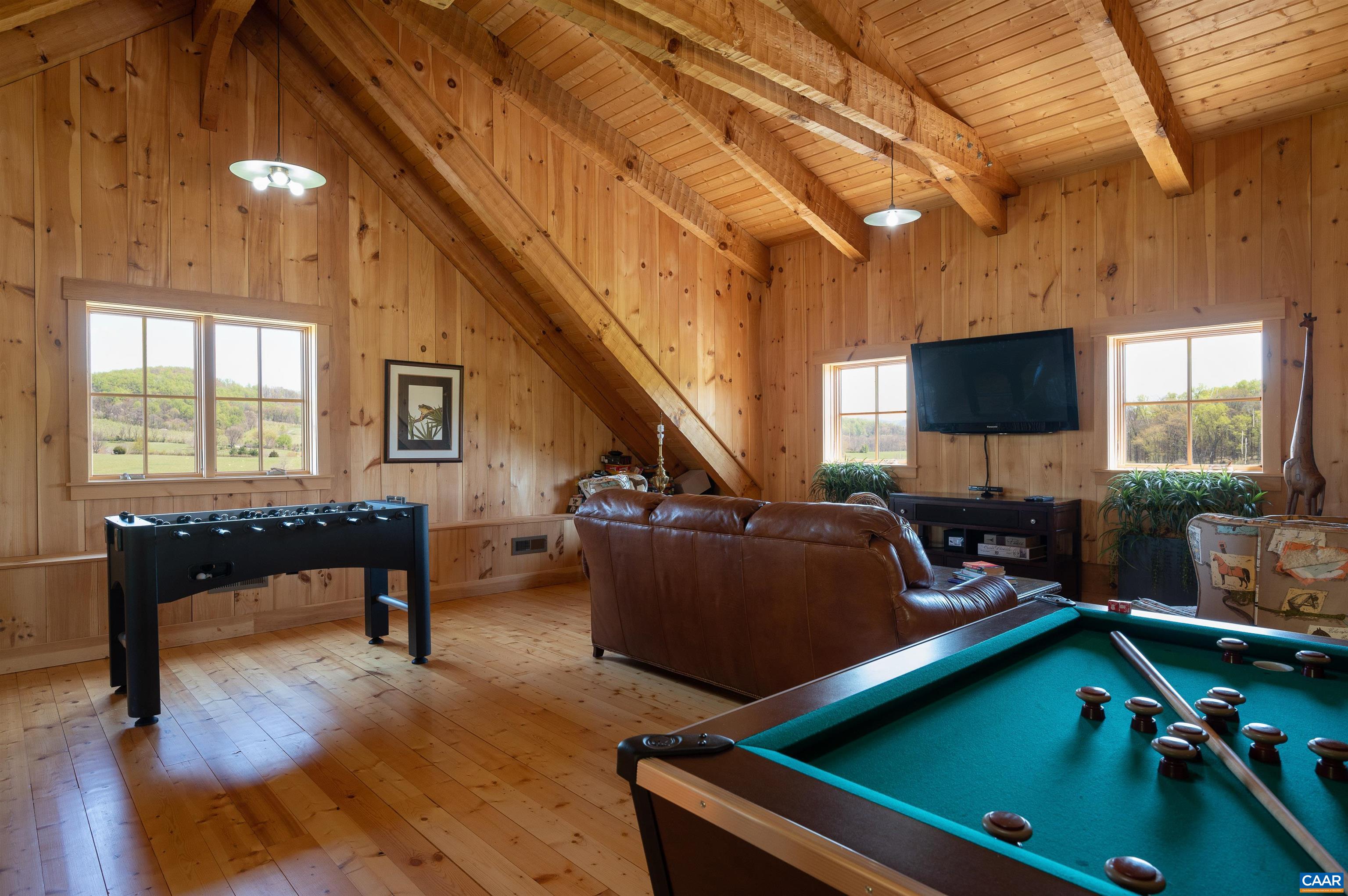 3140 Sutherland Road North Garden, VA 22959 - Photo 26 of 37 a living room with furniture pool table and a flat screen tv