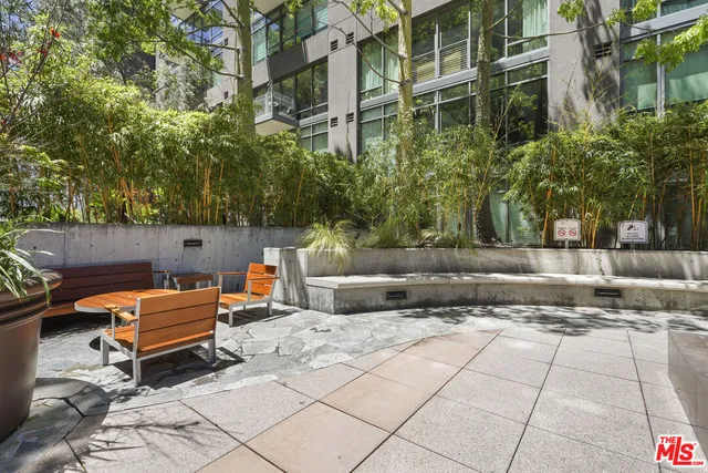 a outdoor view with a sitting space