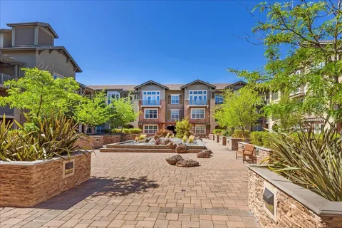a view of a park with slide
