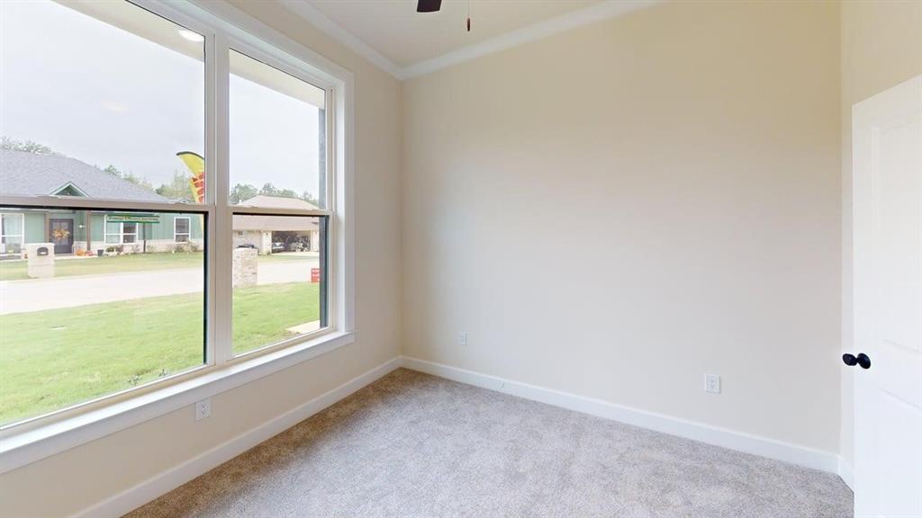 2509 Windmill Lane Longview, TX 75601 - Photo 28 of 35 Empty room featuring carpet flooring, ceiling fan, and crown molding