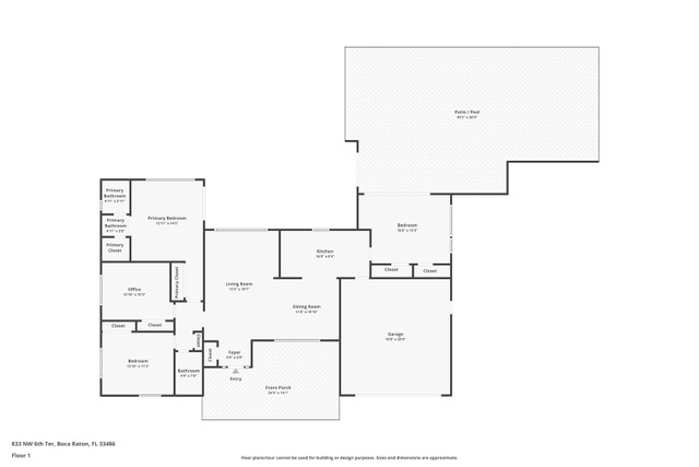 833 Northwest 6th Terrace Boca Raton, FL 33486 - Photo 49 of 49 a picture of floor plan