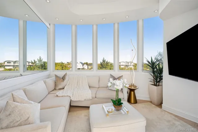 an aerial view of a house with a outdoor space