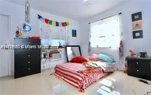 a bedroom with a bed and dresser