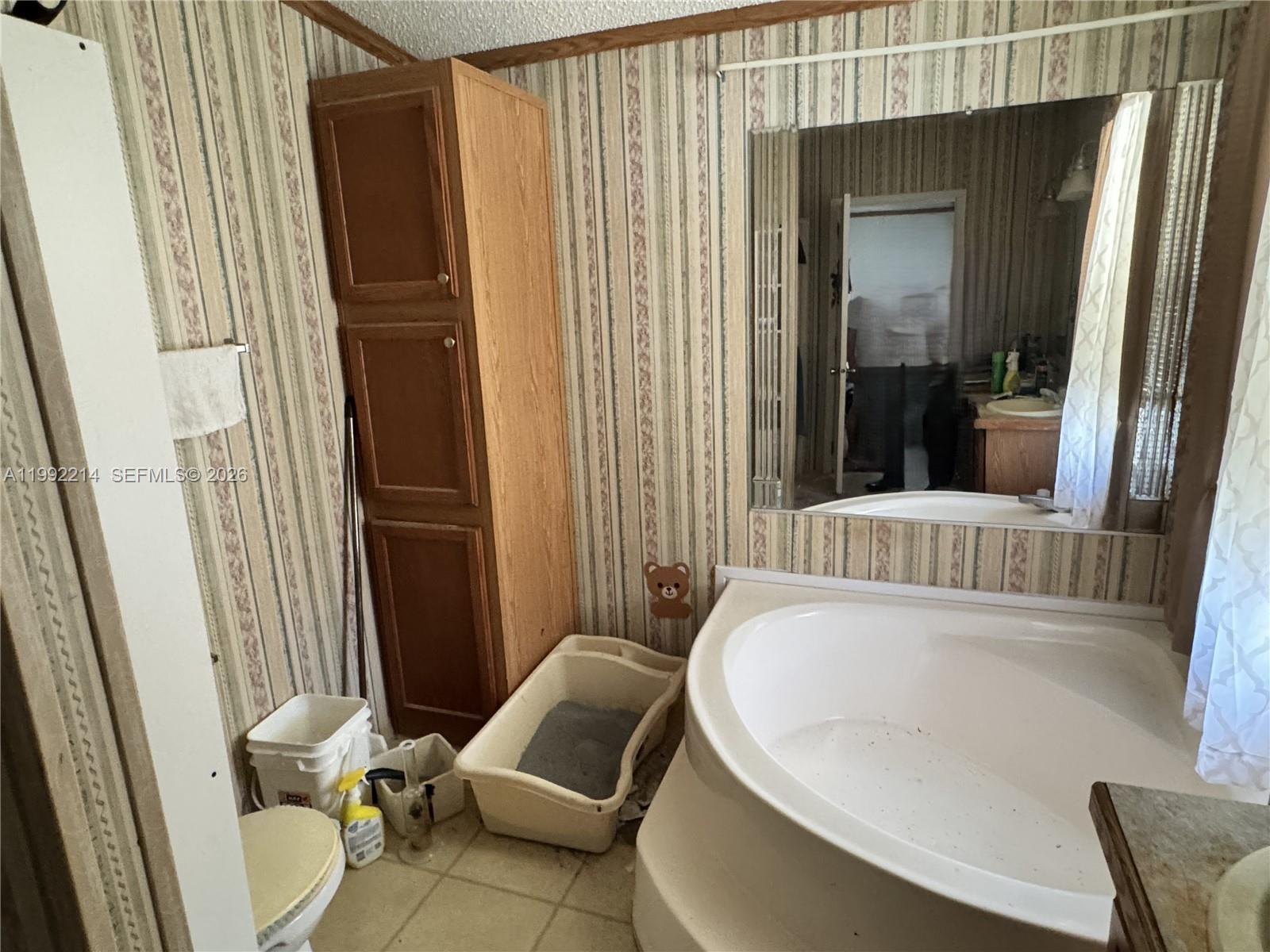 220 Northeast 12th Avenue, Unit 182 Homestead, FL 33030 - Photo 6 of 9 a bathroom with a sink and a mirror