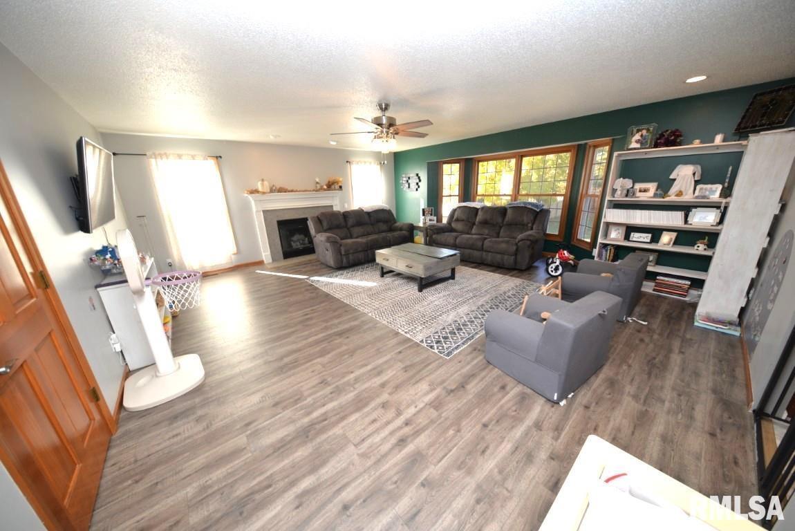 501 Cardinal Drive Mount Vernon, IL 62864 - Photo 22 of 57 a living room with fireplace furniture and a wooden floor