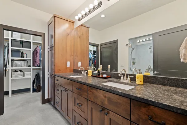 a bathroom with a shower