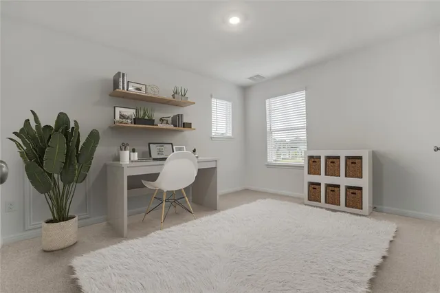 a living room with furniture potted plant and a window