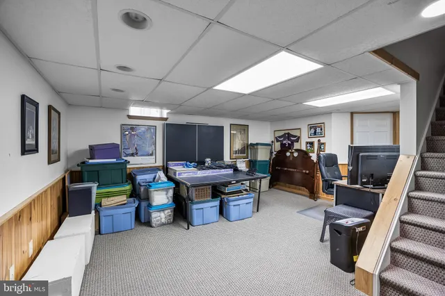 a living room with furniture