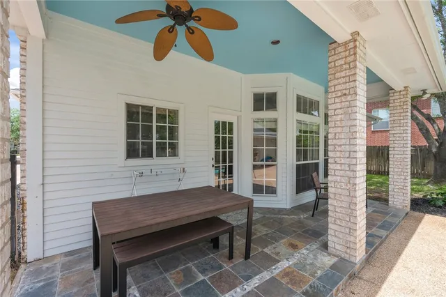 a house view with a seating space