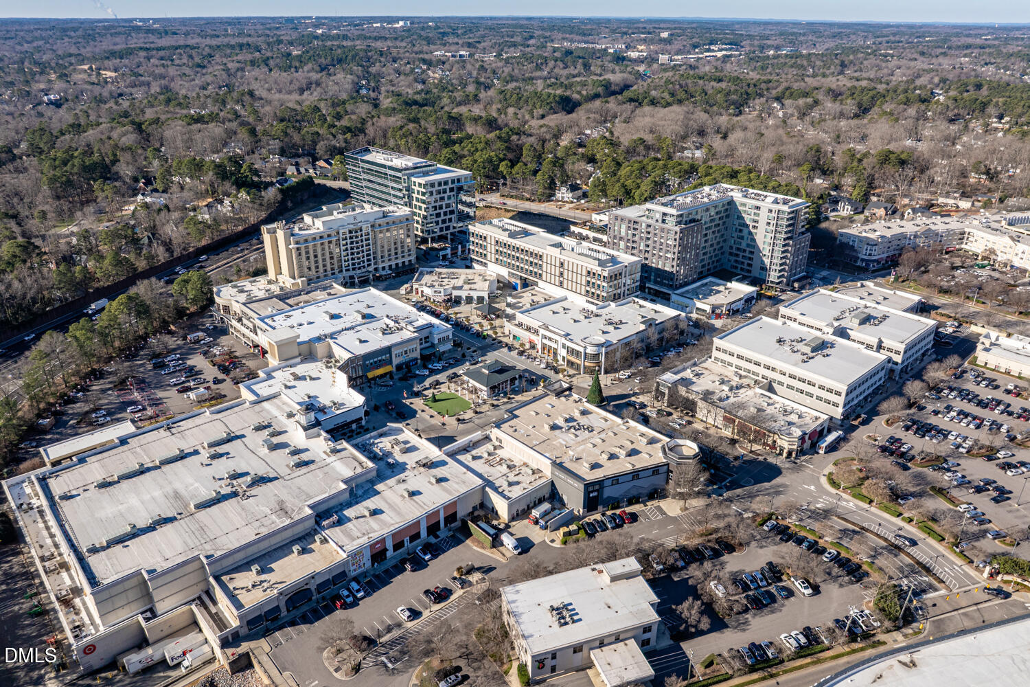 116 Northbrook Drive, Unit 204 Raleigh, NC 27609 - Photo 91 of 94 an aerial view of a city with lots of residential buildings