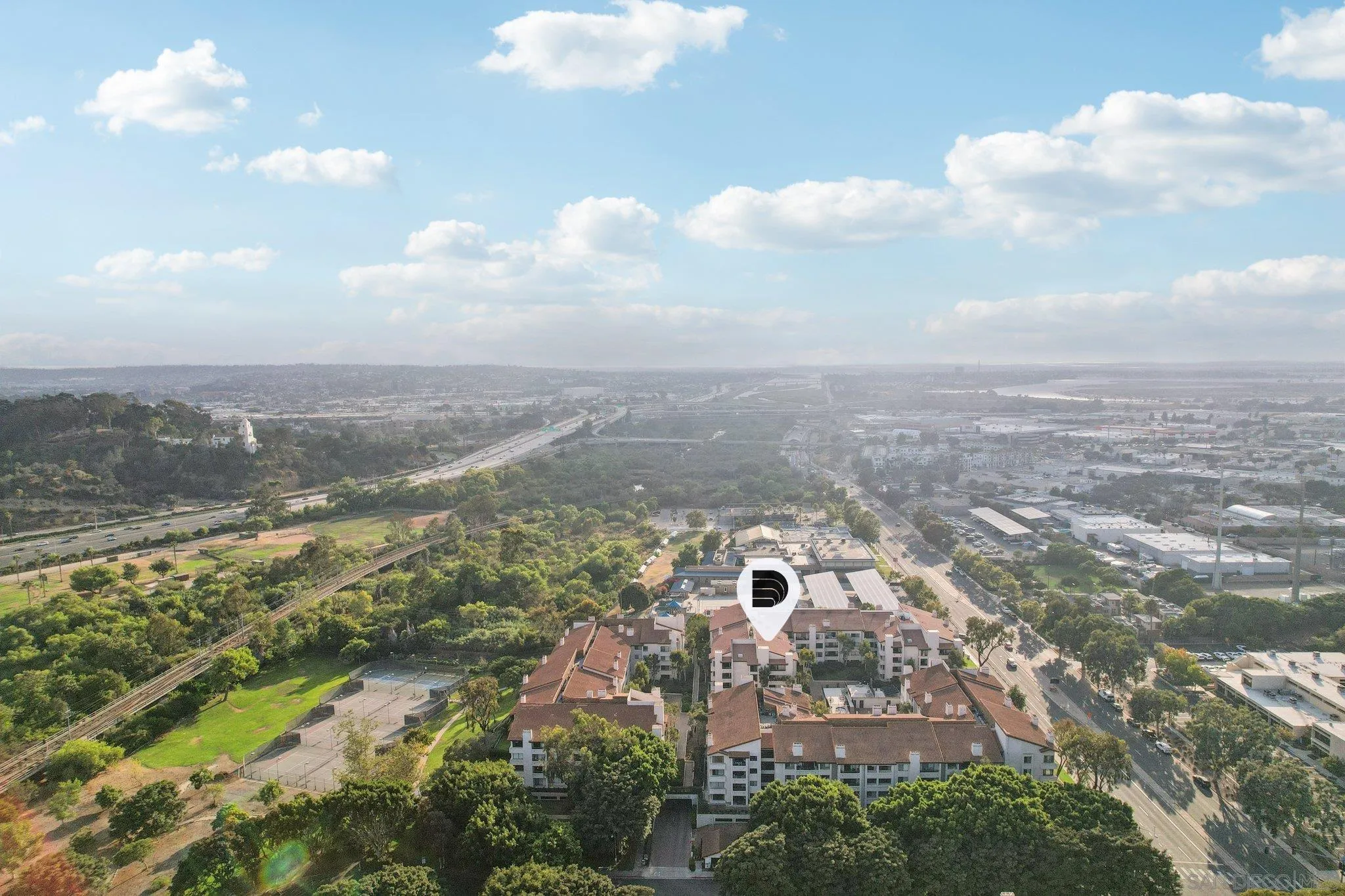 5645 Friars Road, Unit 386 San Diego, CA 92110 - Photo 60 of 72 an aerial view of city and lake