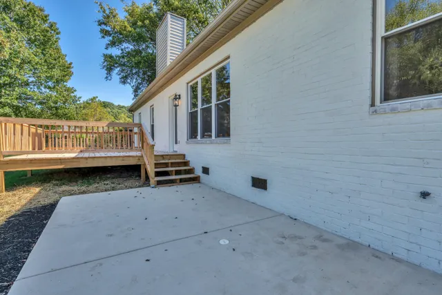 a view of a field with trees
