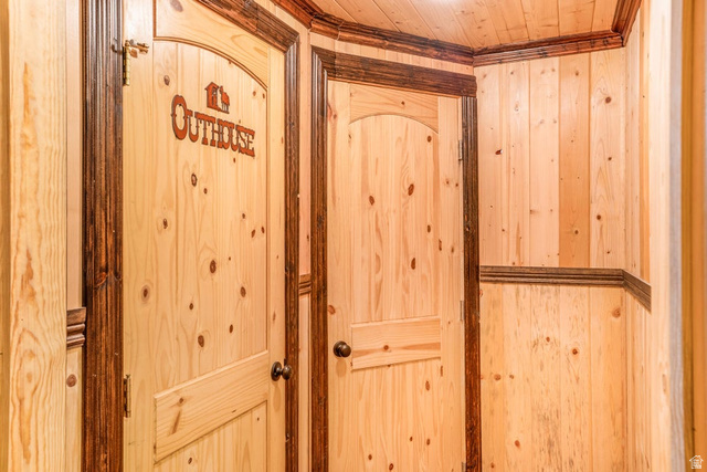 48 South Sage Road Pine Valley, UT 84781 - Photo 45 of 61 Paneled wood walls featuring knotty pine planks and dark stained wood trim
