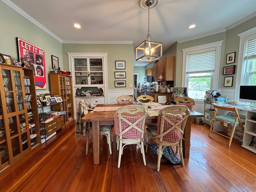 12 White Avenue, Unit 3 Brookline, MA 02467 - Photo 8 of 24 a view of a dining room with furniture window and wooden floor