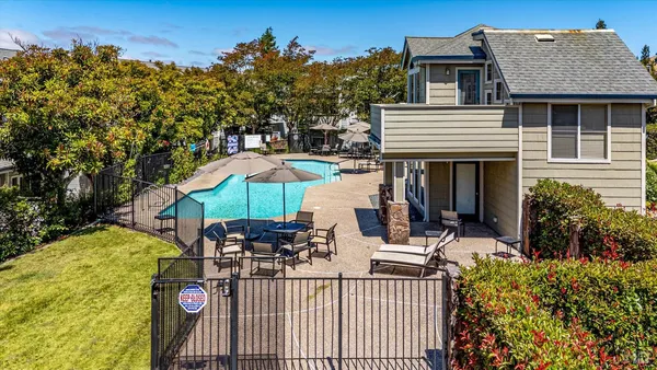 an aerial view of multiple house