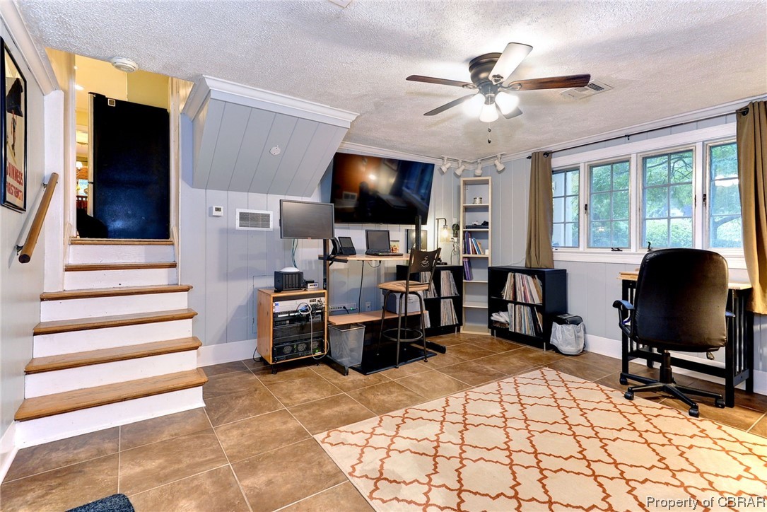 122 Selden Road Newport News, VA 23606 - Photo 11 of 38 Home office or rec room with a ceiling fan, and tile floors