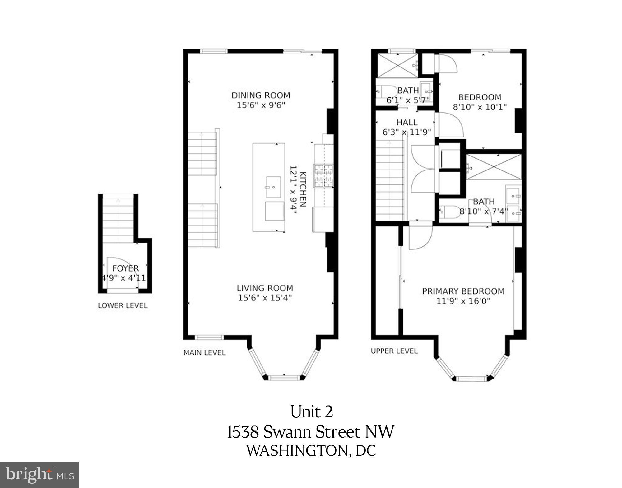 1538 Swann Street Northwest Washington, DC 20009 - Photo 36 of 37 Owner's Unit 2 - Floorplan