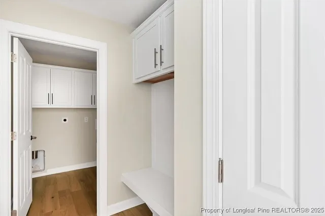 a view of a hallway with closet