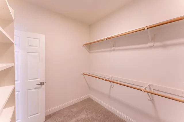 a view of small space with racks on the wall